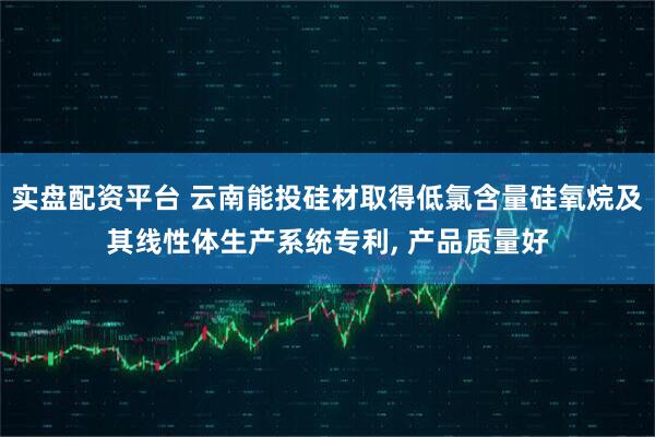 实盘配资平台 云南能投硅材取得低氯含量硅氧烷及其线性体生产系统专利, 产品质量好